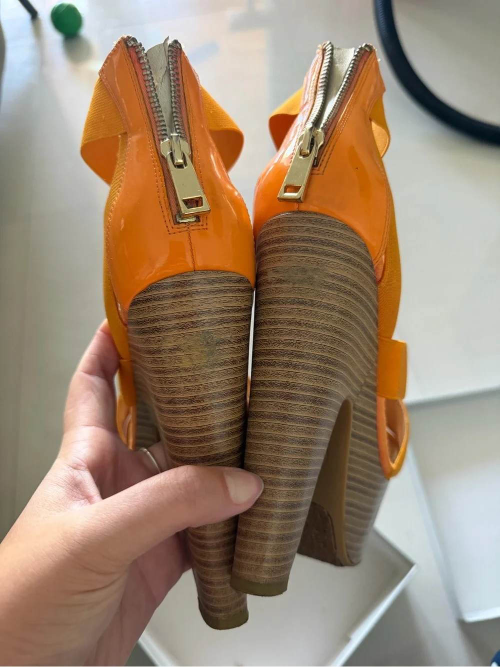 Jessica Simpson Orange Strappy Platform Sandals
